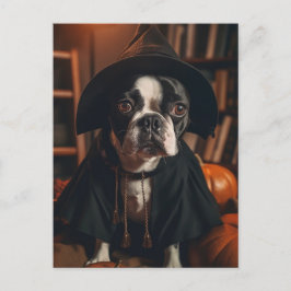 Cartão Postal Boston Terrier Halloween