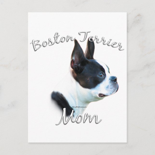 Cartão Postal Boston Terrier Mãe 2 (Frente)