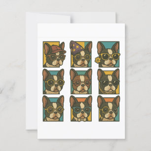 Cartão Postal Boston Terrier Trendsetters