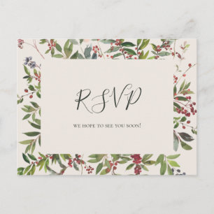 Cartão Postal Botânica de Natal   RSVP de Casamento de Champanh