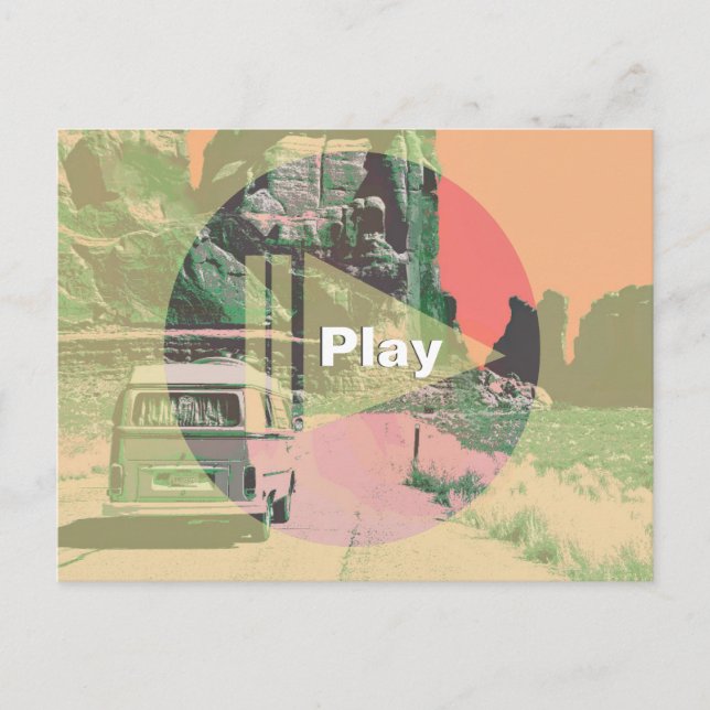 Cartão Postal Botão Divertido de Reprodução Sobre Sua Foto (Frente)