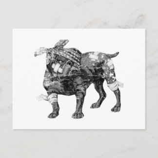 Cartão Postal Botão Vintage em BW