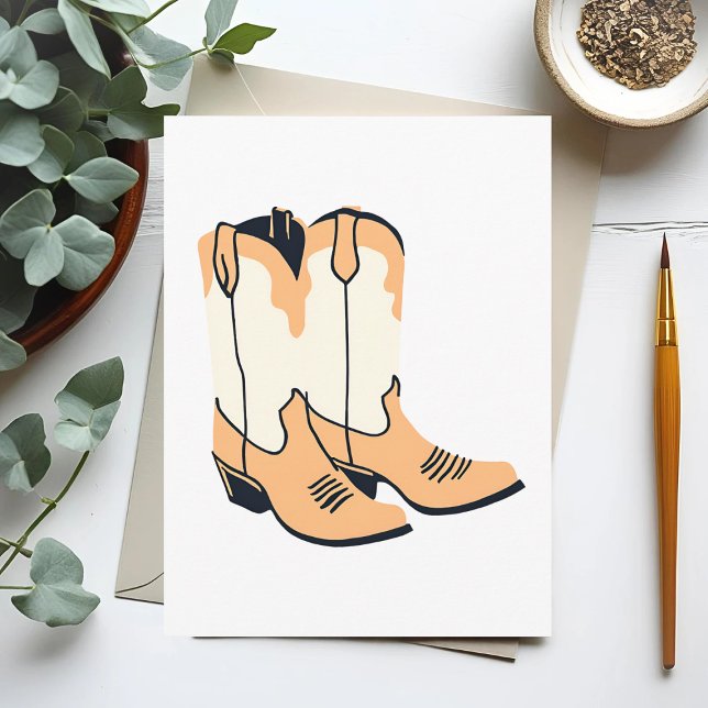 Cartão Postal Botas Cowboy Castanhas (Criador carregado)