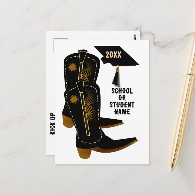 Cartão Postal Botas de Cowboy Graduação (Frente/Verso In Situ)