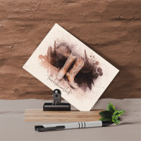 Botas de Noiva ao Pé da Pilha de Lenha Aquarela