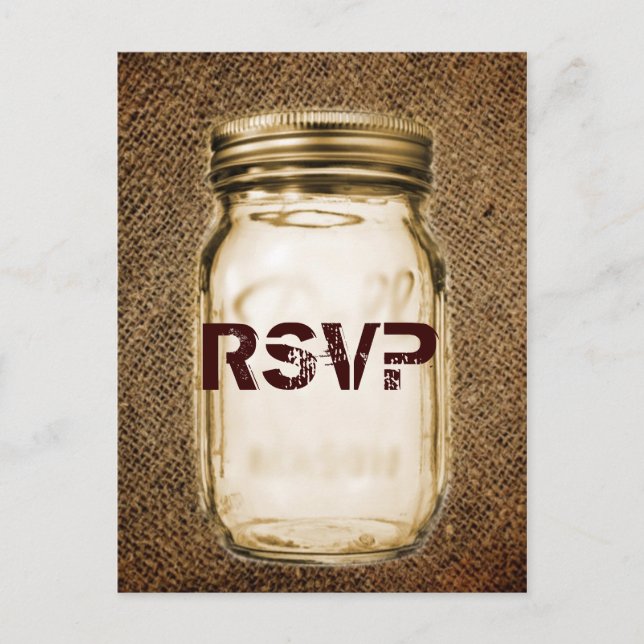 Cartão Postal bote de mason do campo oeste casamento ao ar livre (Frente)