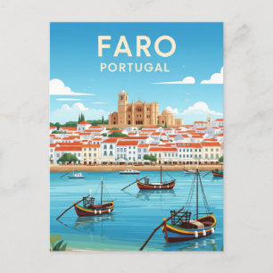 Cartão Postal Botes em Faro Portugal Algarve Viagem