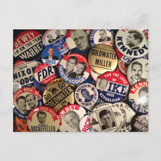 Cartão Postal Botões políticos (Frente)