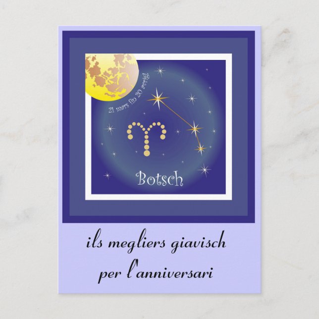 Cartão Postal Botsch 21 mars fin 20 avrigl Postkarte (Frente)