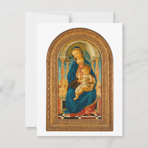 Cartão Postal Botticelli (1445-1510) Virgem e o Menino Entronado