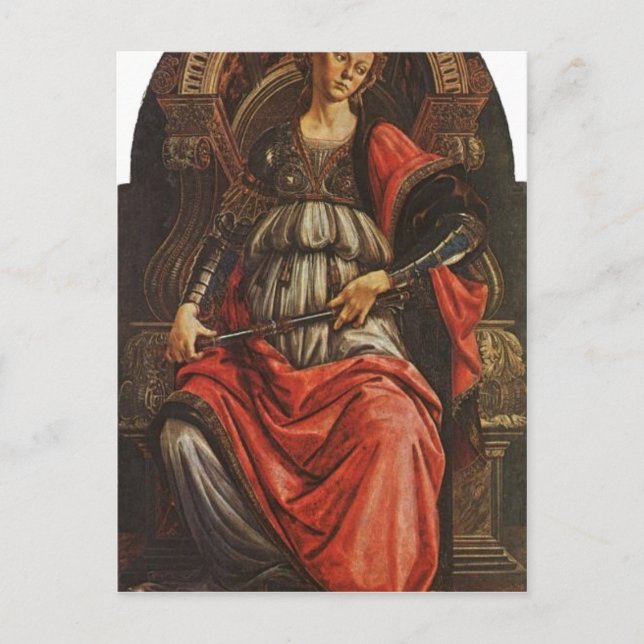 Cartão Postal Botticelli, Sandro Fortitudo 1470 Technique Temper (Frente)