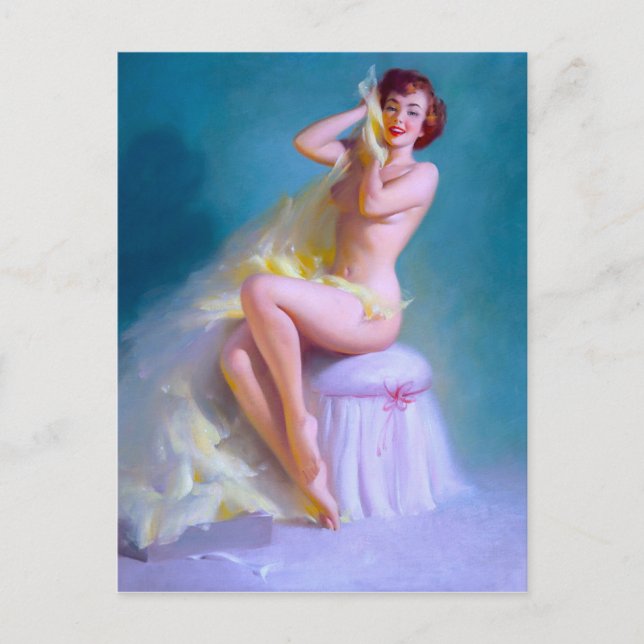 Cartão Postal Boudoir Pinup (Frente)