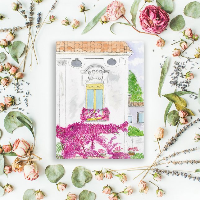 Cartão Postal Bougainvillea Flowers In Positano, Itália (Criador carregado)