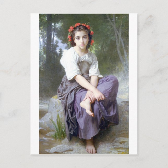 Cartão Postal Bouguereau - Au Bord du Ruisseau (Frente)
