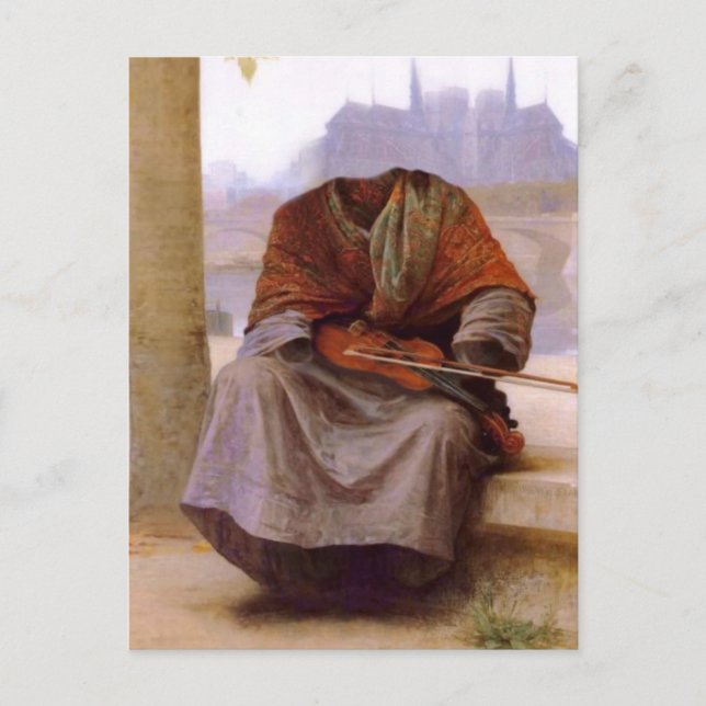 Cartão Postal Bouguereau Boêmio Invisível (Frente)