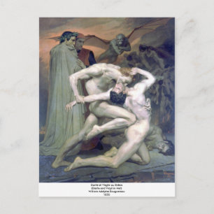 Cartão Postal Bouguereau - Dante et Virgile au Enfers