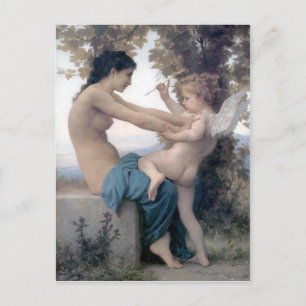 Cartão Postal Bouguereau - Jeune Fille se Réu contre Eros