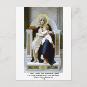 Cartão Postal Bouguereau - La Vierge, L'Enfant Jésus et Santo J