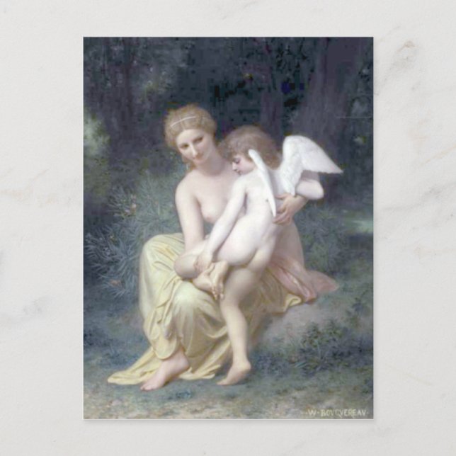 Cartão Postal Bouguereau - L'Amour Blessé (Frente)