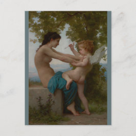 Cartão Postal Bouguereau Young Girl Defendendo Contra Eros