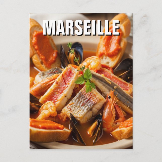 Cartão Postal Bouillabaisse Marselha França Viagem (Frente)