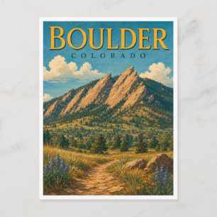 Cartão Postal Boulder Colorado Flatirons GeoSaga