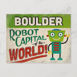 Cartão Postal Boulder Colorado Robot - Funny Vintage