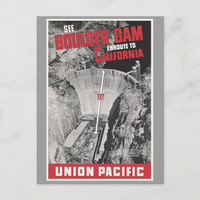 Cartão Postal Boulder Dam, Hoover Dam, América (Frente)