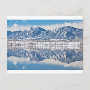 Cartão Postal Boulder Reservoir Flatirons Reflete Boulder Co