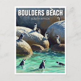 Cartão Postal Boulders Beach Penguins África do Sul Viagem
