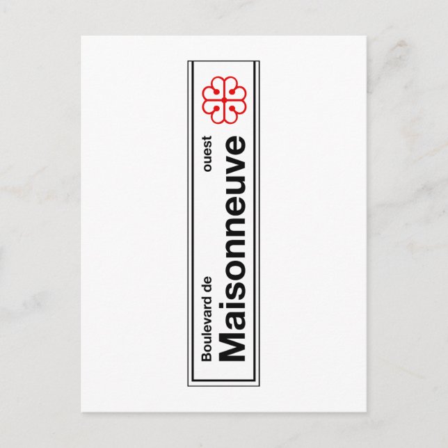 Cartão Postal Boulevard de Maisonneuve, Sinal de Montreal Street (Frente)