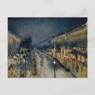 Cartão Postal Boulevarde Montmartre na Noite ~ Camille Pissarro