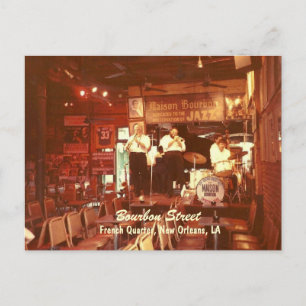 Cartão Postal Bourbon Street Jazz New Orleans, Cartão-postal