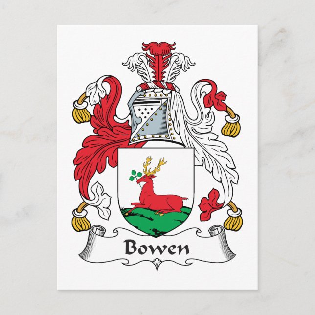 Cartão Postal Bowen Family Crest (Frente)