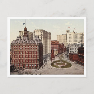Cartão Postal Bowling Green Lower Broadway NYC c1900 Antigo