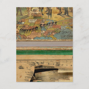 Cartão Postal Box Dissected map, United States