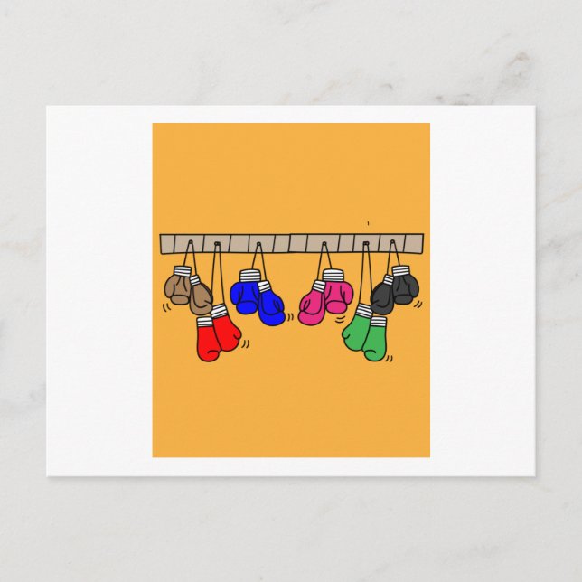 Cartão Postal Boxer-Boxer-Boxer-Boxer Luvas Retro-Boxing (Frente)