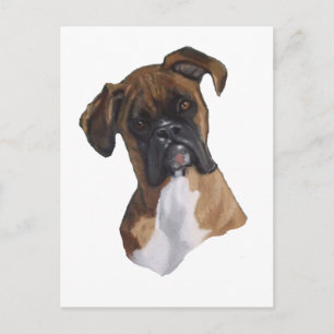 Cartão Postal Boxer: Cachorro: Pastel de Óleo: Ilustração de Art