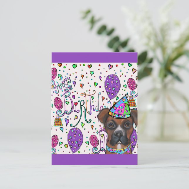 Cartão Postal Boxer Dog (Em pé/Frente)