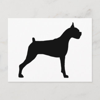 Cartão Postal Boxer Dog Silhouette