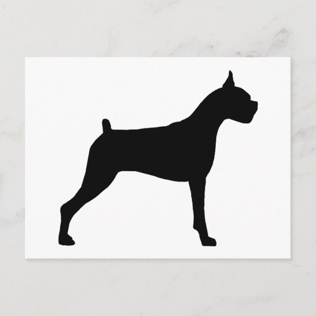 Cartão Postal Boxer Dog Silhouette (Frente)