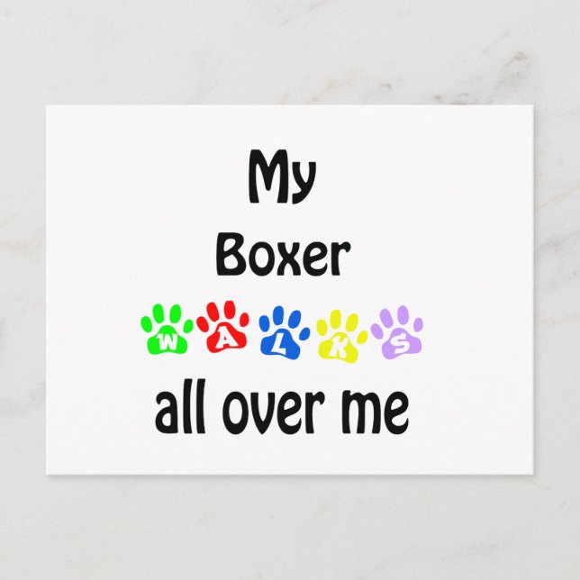 Cartão Postal Boxer Walks Design (Frente)
