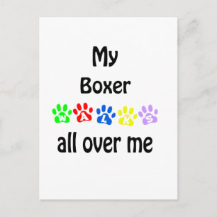 Cartão Postal Boxer Walks Design
