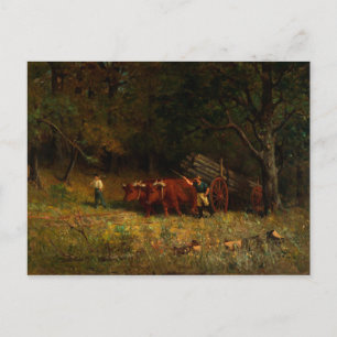 Cartão Postal Boy and Man With Oxen - Edward Mitchell Banister