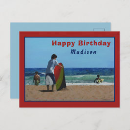 Cartão Postal Boy on The Beach Postcard - Opção Personalizada