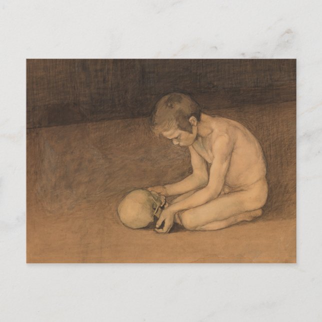 Cartão Postal Boy with Skull (por Magnus Enckell) (Frente)