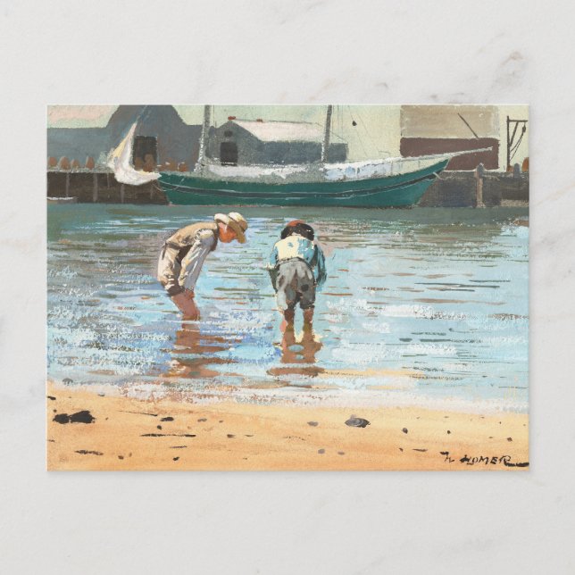 Cartão Postal Boys Wading | Winslow Homer (Frente)