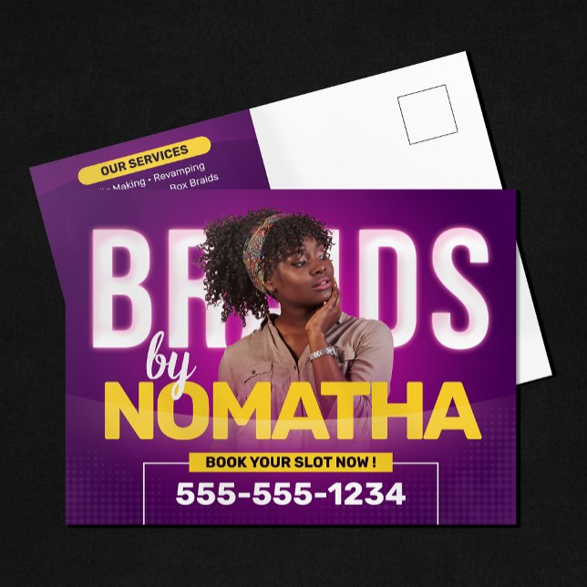 Cartão Postal Braços Roxos Vibrantes e Salão de Travagem do Cabe (Criador carregado)