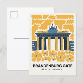 Cartão Postal Bradenburg Gate Berlin abstrato viagem da floricul