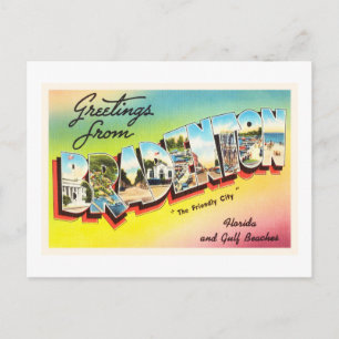 Cartão Postal Bradenton Florida FL Antiga Viagens vintage Souven